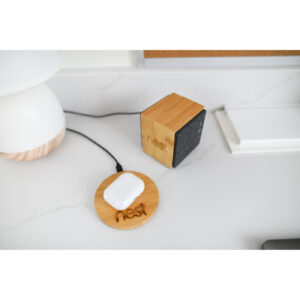 Customized Bamboo Bluetooth Speaker by SwagSway Promotions. Company Swag, Branded Tech Swag, Promotional Products by SwagSway Promotions