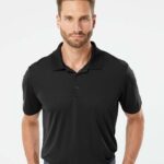 Custom Printed Adidas Black Polo Shirts. Branded Apparel. SwagSway Promotions