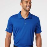 Custom Printed Adidas Collegiate Royal Polo Shirts. Branded Apparel. SwagSway Promotions