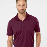 Custom Printed Adidas Maroon Polo Shirts. Branded Apparel. SwagSway Promotions