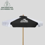 Custom Printed Umbrellas by SwagSway Promotions. 7' Wood Market Umbrella.