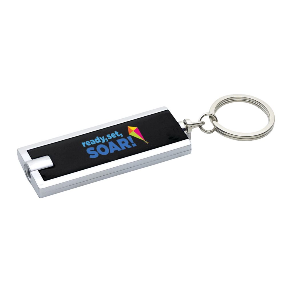 Red Rectangular Key Chain Custom Rectangular Key Lights | Promotional Key Chains & Rings